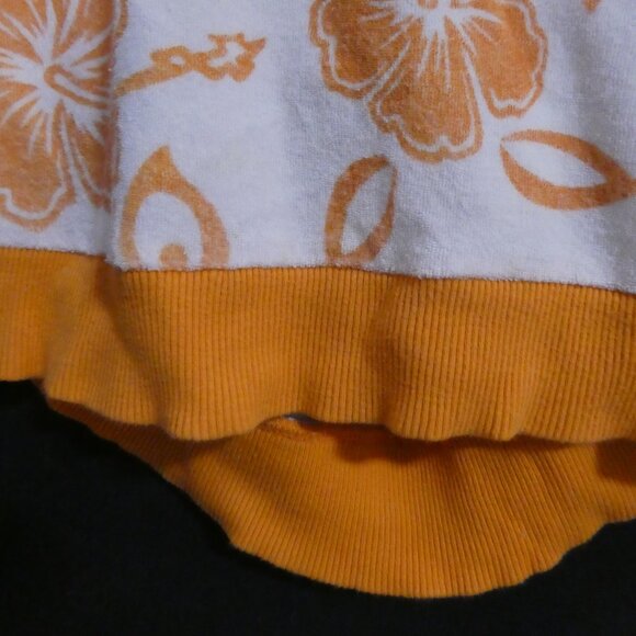 O'NEILL | medium | Terry Cloth White Lace-Up Top | Orange Flowers, String & Trim - Picture 7 of 15